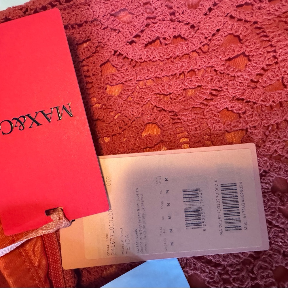 NWT MAX&Co. Coral Crochet Midi Skirt | Cotton Jersey Lining MaxMara - Picture 5 of 11